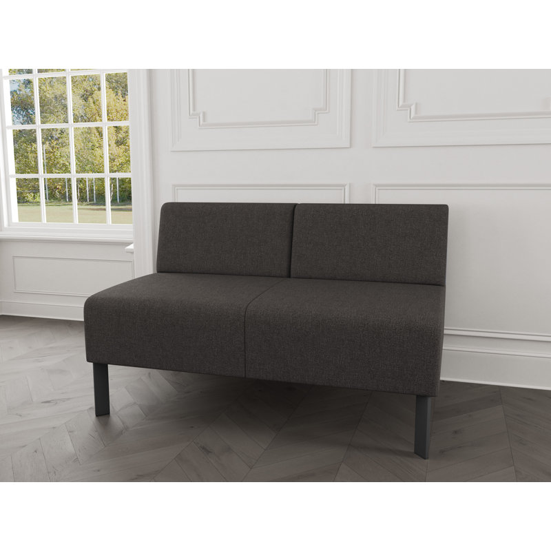 Causeuse sans accoudoirs Luxe Lounge, Acier gris anthracite, Bleu fumé Archetype