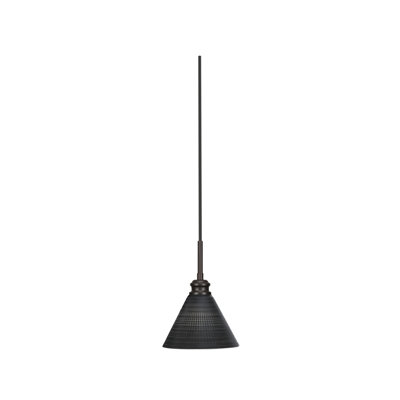 Edge Cord Mini Pendant With 7" Black Matrix Glass