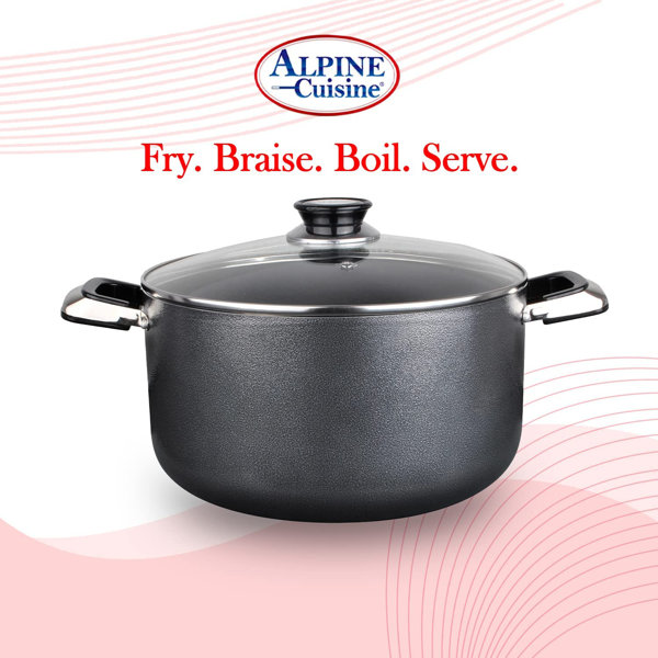 Alpine Cuisine Stainless Steel Dutch Oven with Lid & Easy Cool Handle