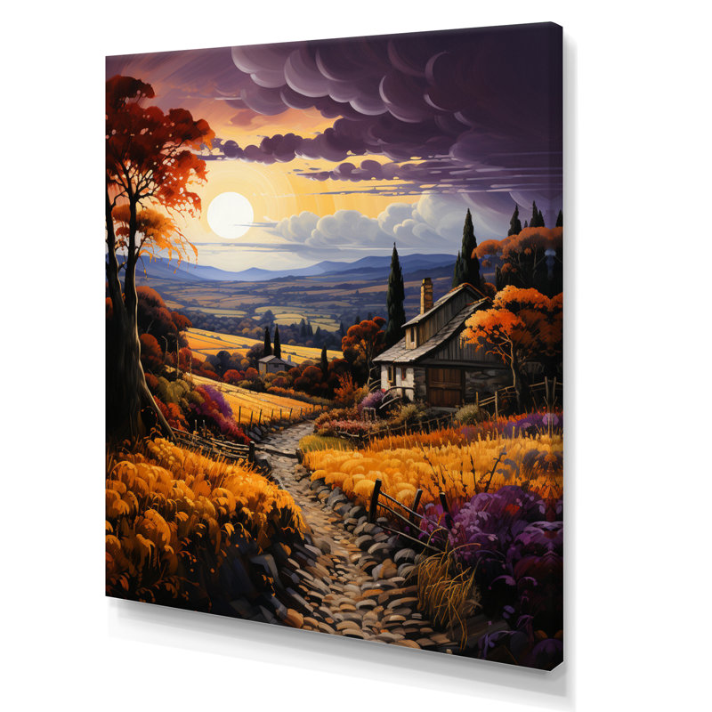 «Liliahna Countryside Bounteasant Vineyard», reproduction d'art sur toile, H 32 po x l 16 po x P 1 po, Toile tendue