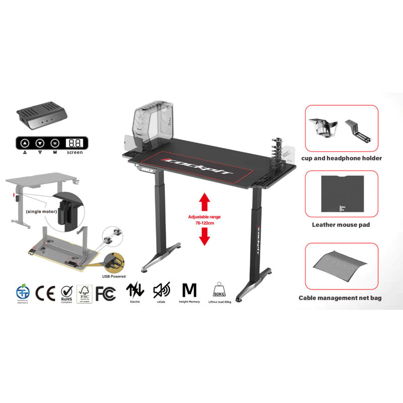 Bureau de jeu à hauteur réglable Deondrae