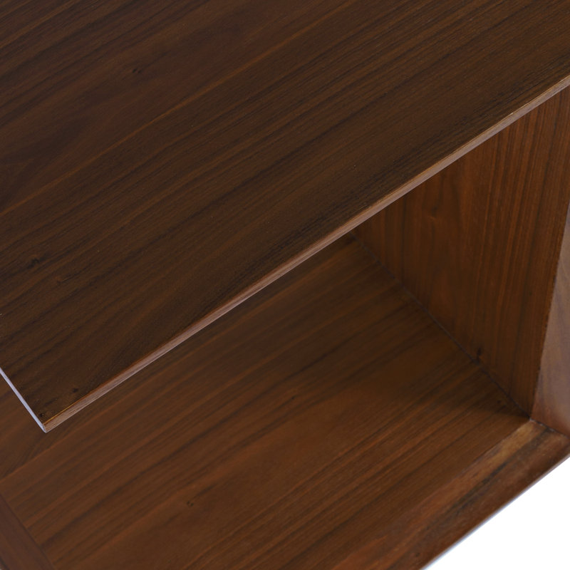 Table d'appoint en bois biseauté Bilal,  Brun foncé
