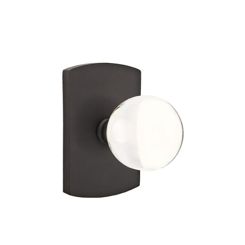 Ensemble de boutons de passage Emtek avec rosette # 4 et bouton en verre Bristol, Cascade bronze blanc