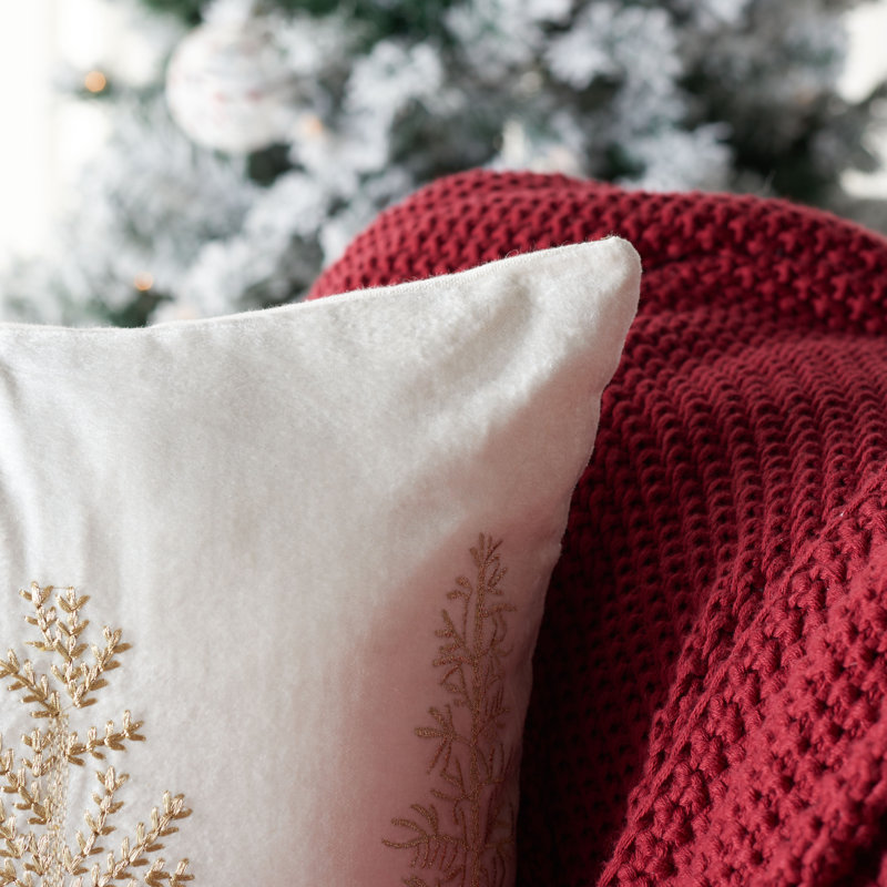 Reversible Throw Pillow, White/Gold