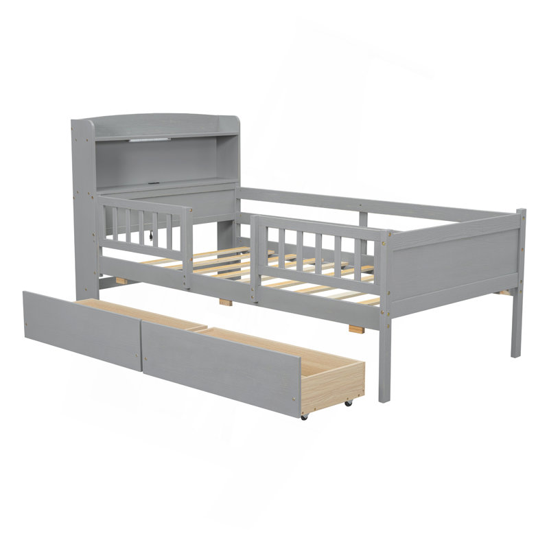 Lit plateforme multifonctionnel avec des caractéristiques avancées pour un confort optimal, Gris