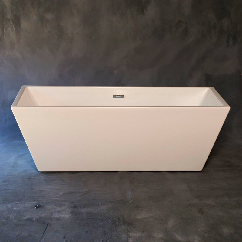 Baignoire de trempage rectangulaire en acrylique 71 po Great Lake par Strom Living, Chrome chrome