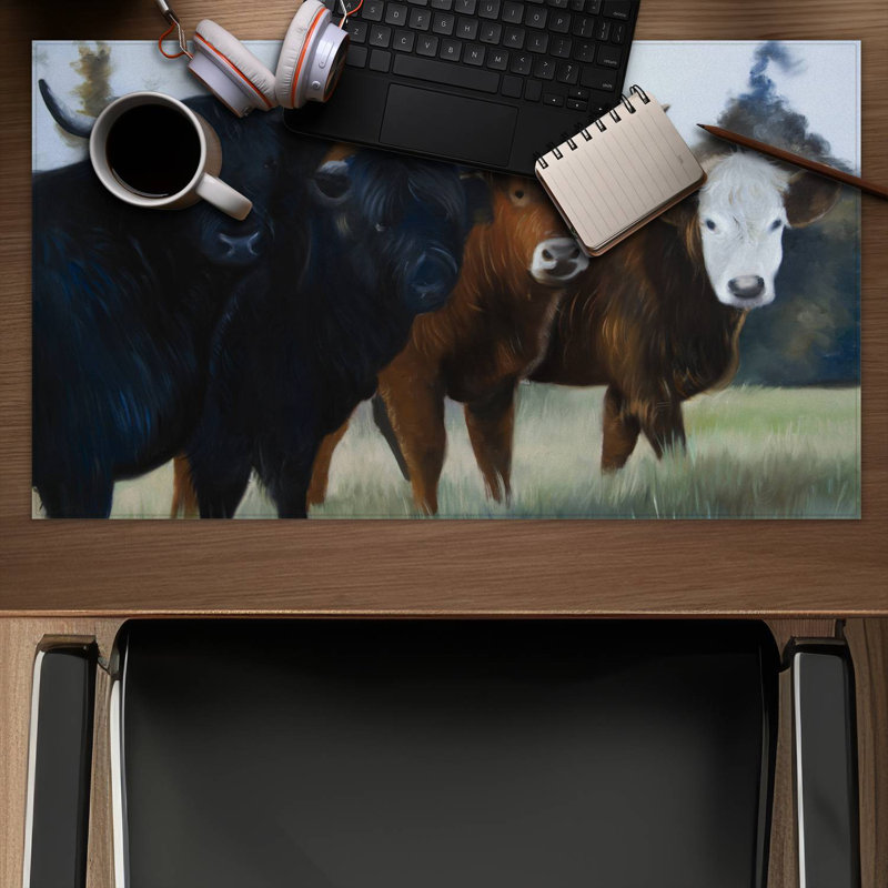 Four highland cows - 14.00"x24.25" Desk mat