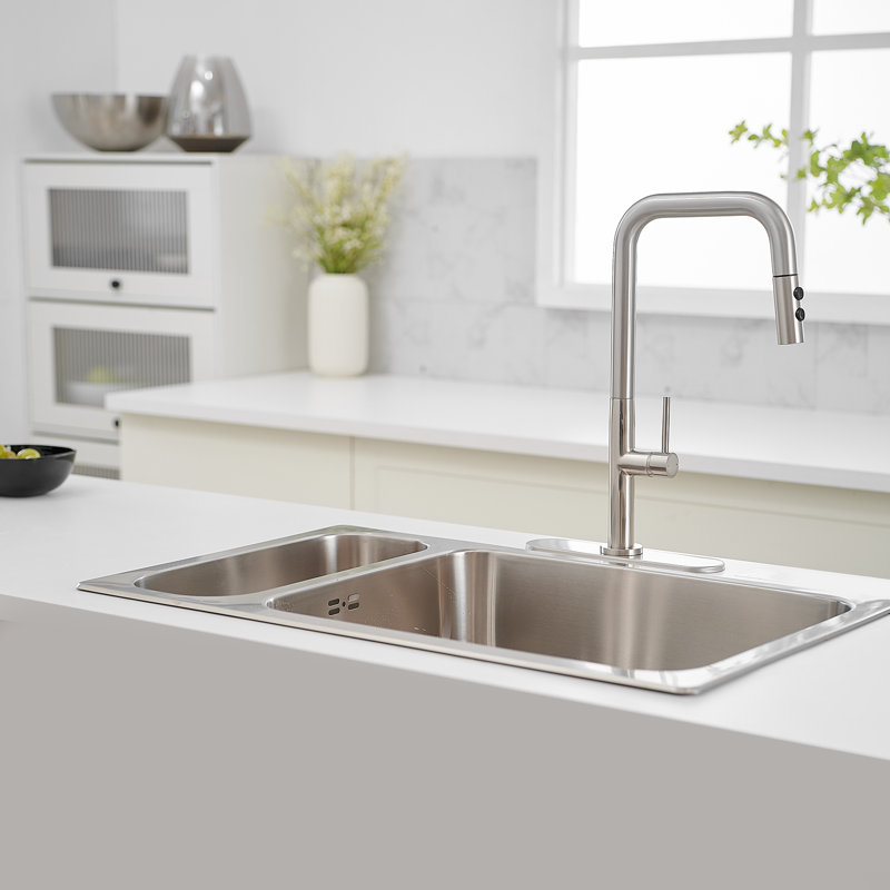 VIBRANTBATH Pull Down Kitchen Faucet, Brushed Nickel