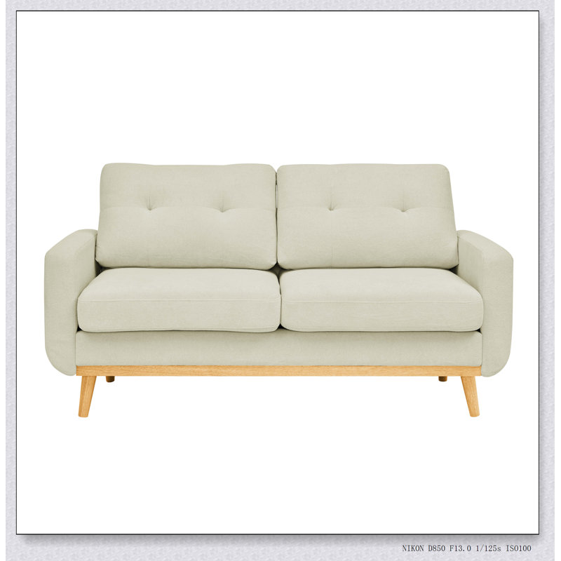 Canapé Mid-Century moderne Engage avec tissu en polyester durable et pieds évasés élégants pour une assise confortable