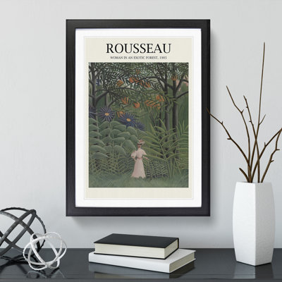 Woman Walking in an Exotic Forest Print by Henri Rousseau - Picture Frame Painting