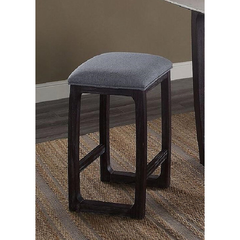 Tabouret confortable à hauteur de comptoir rembourré avec repose-pieds, finition bois espresso pour la salle à manger et la cuisine