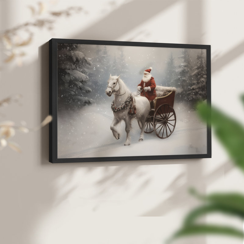 Art de Noël - CMXCI - Reproduction encadrée - Restickable, H 22 po x l 28 po, Noir, noir, noir, noir