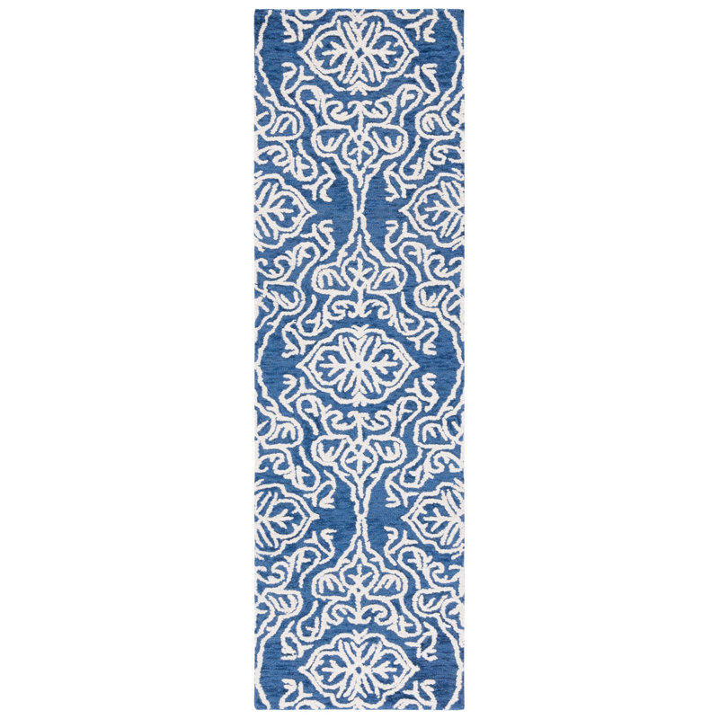 Anjalika Hand Tufted Wool Damask Rug, Runner 2'3" x 8'
