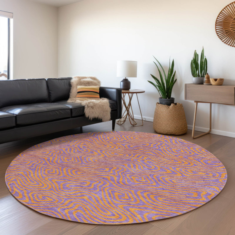 Tapis mauve lavable intérieur / extérieur Zena , 2'3" x 7'6"