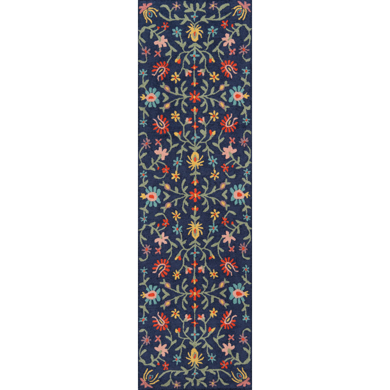 Annechien Hand Tufted Wool Floral Indoor Rug, Runner 2'3" x 8'