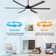 Chalmas Large Matte Black Indoor/Covered Outdoor Ceiling Fan with Light and Remote, 6 Aluminum Blades, 6-Speed Quiet DC Motor, LED Tri-Colour Temperature, Memory Function, Timer, 6''/12'' Downrods