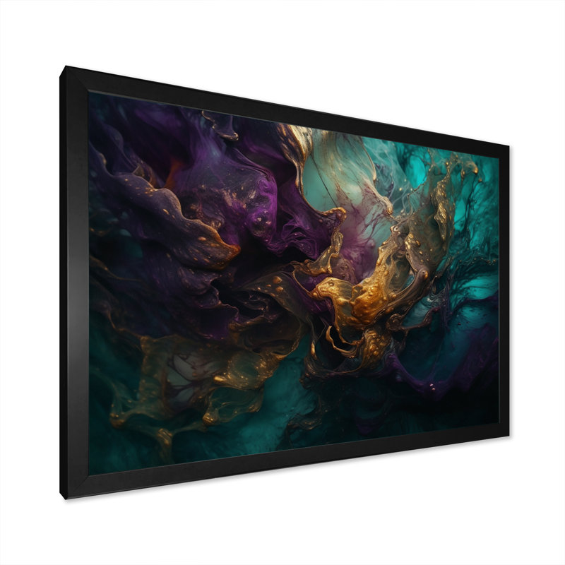 L'essence de la fluidité III sur toile, Cadre photo noir, H 12 po x l 20 po x P 1 po