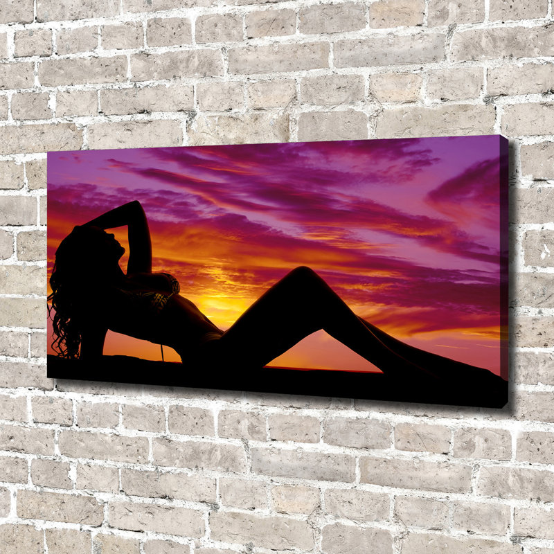 Silhouette Of A Woman - No Frame Print, 70cm H x 140cm W x 2cm D, Canvas