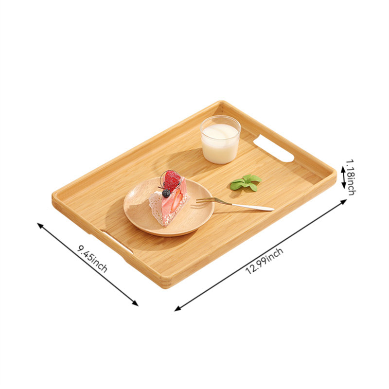 Plateau en bambou Sindie, H 1,18 po x l 9,45 po x P 12,99 po
