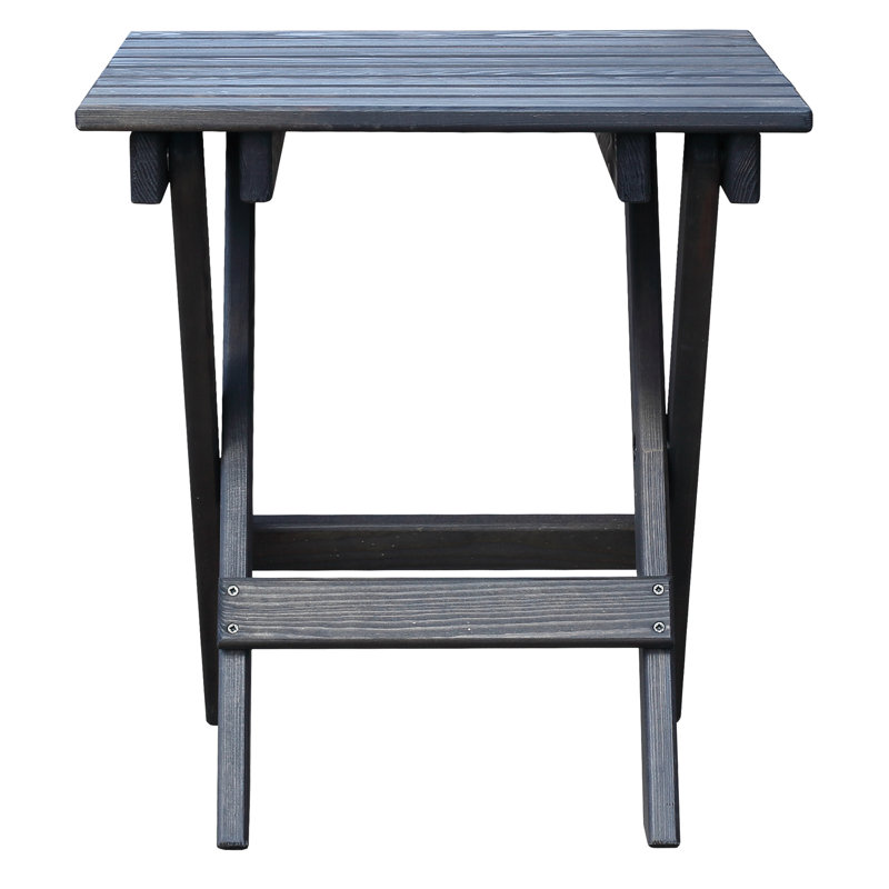 Cleaver Rectangular Pine Solid Wood Outdoor Dining Table - 111.76 cm W 101.6 cm D, Black