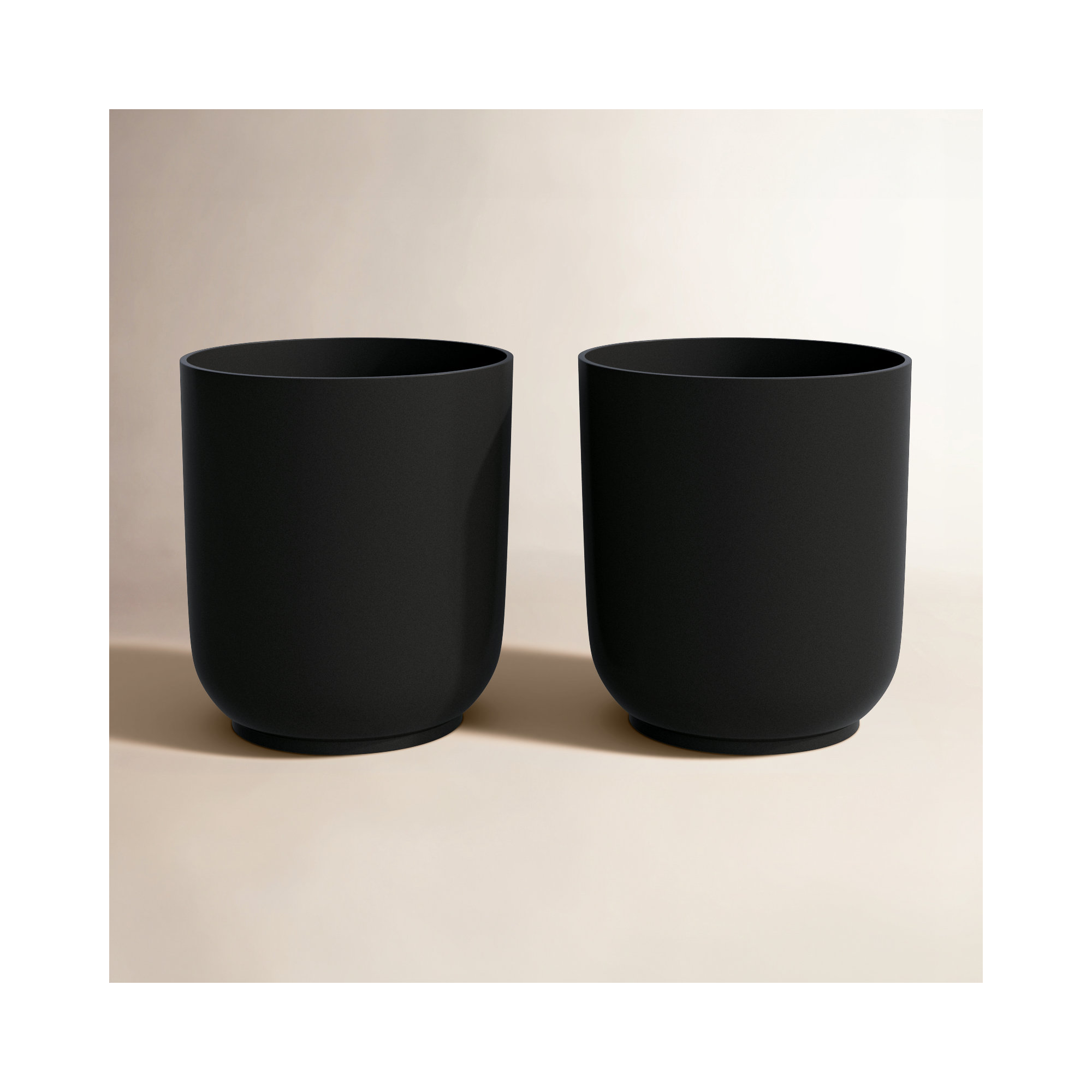Pure Series Planter, Black, 2, 19.75" H x 18.5" W x 18.5" D
