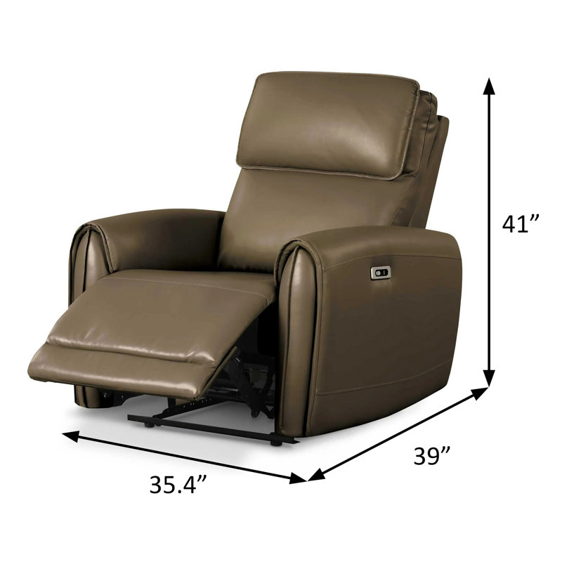 Fauteuil inclinable électrique l 35,4 po contemporain, brun clair, Marron clair
