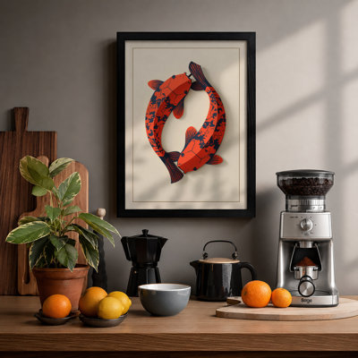 Two Fish in Balance Boho - Framed Print