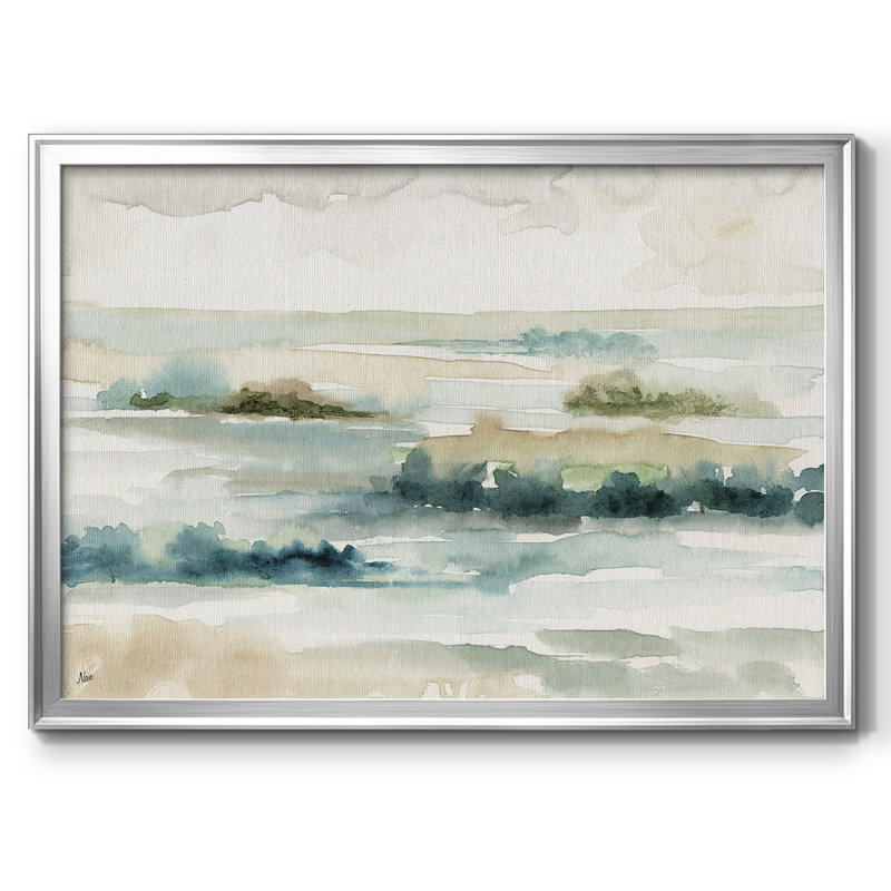 Toile tendue avec cadre panoramique pastel, H 26 po x l 38 po x P 1,5 po, Argent