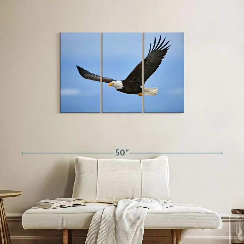 Gliding Bald Eagle, 24" H x 38" W