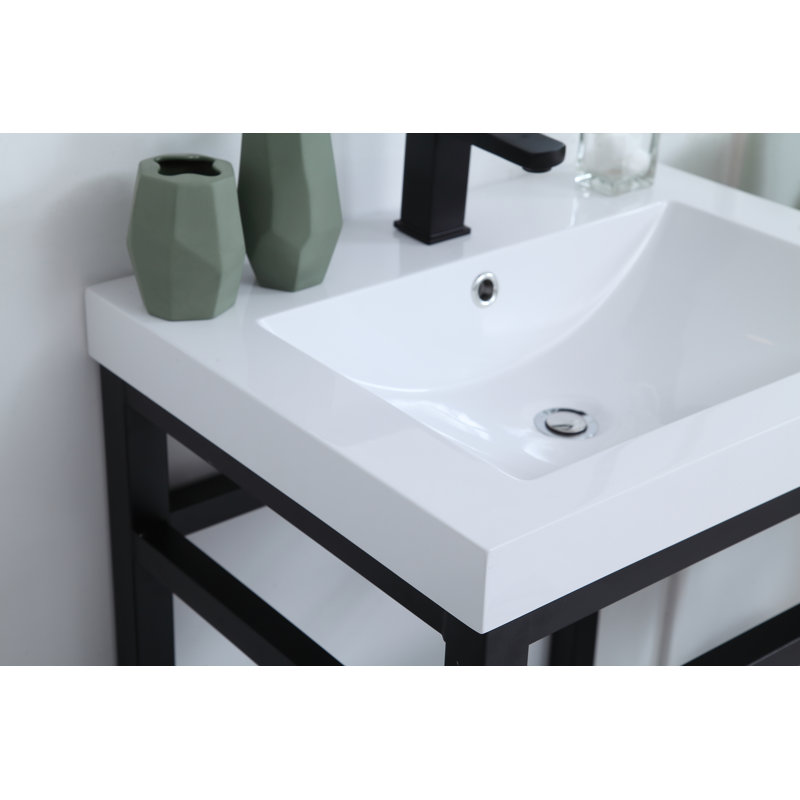 Ensemble de meuble-lavabo simple 24 po Giacomo, Noir, noir, noir, noir