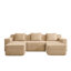 Canapé modulaire modulaire à 3 places en forme de U sans os, canapé modulaire Cloud avec assise profonde, canapé modulaire moderne à 3 places avec coussins décoratifs et 2 repose-pieds amovibles, chameau en tissu velours côtelé-824537515