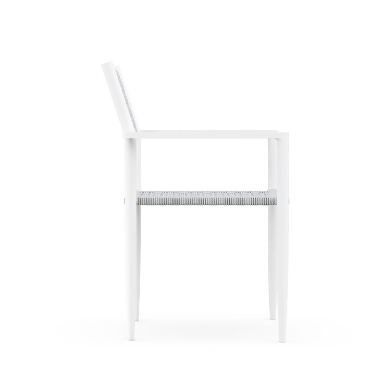Naples Dining Chair, Matte White/Pearl Gray