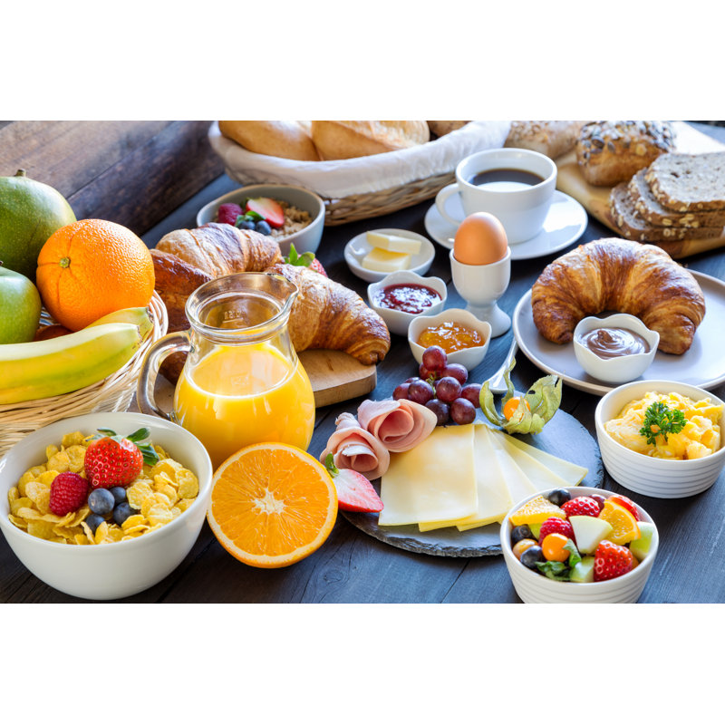 Breakfast Table - Wrapped Canvas Print, 30cm H x 46cm W x 3.8cm D