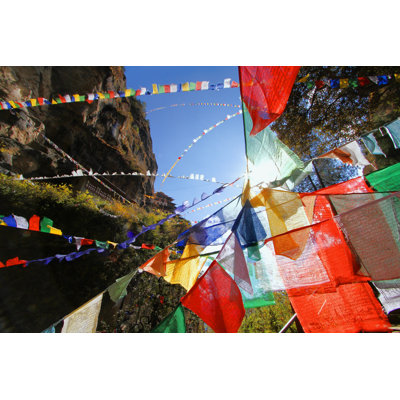 Buddhist Prayer Flags - Wrapped Canvas Print