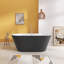 Baignoire de trempage autoportante 59 po x 30 po en acrylique mat gris moderne autoportant 59 po x 30 po