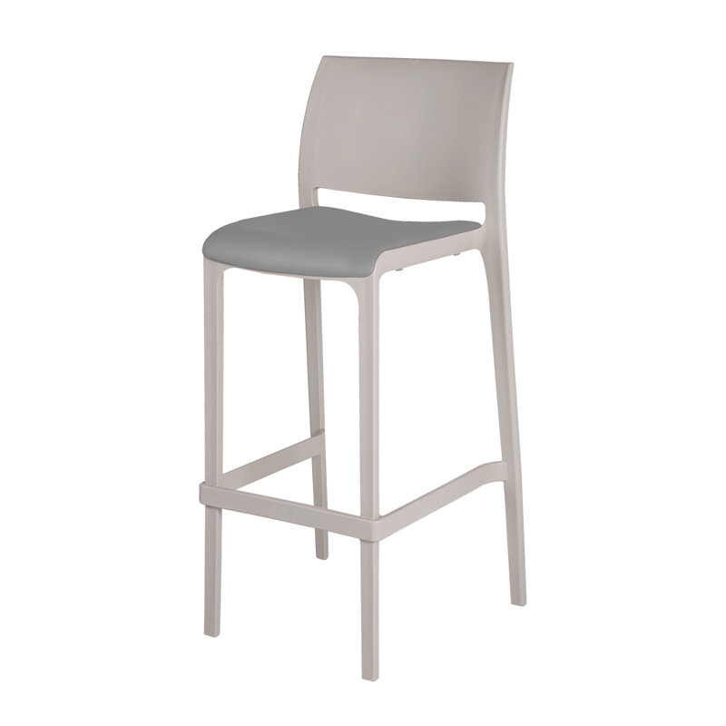 Tabouret de bar en résine Sensilla, taupe, Taupe, Tabouret de bar (hauteur d'assise de 29,5 po)