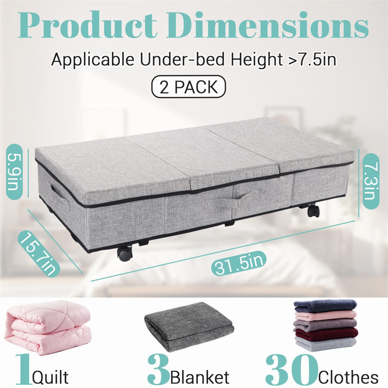 Ebern Designs Fabric Underbed Storage