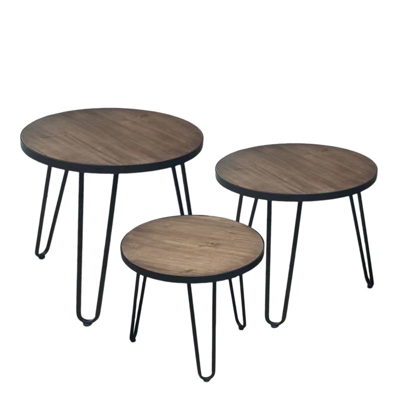 Ensemble de 3 tables de bout en bois 23,6 po
