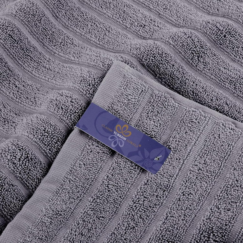 Fralick Ribbed Turkish Cotton Bath Sheet Set, Gray