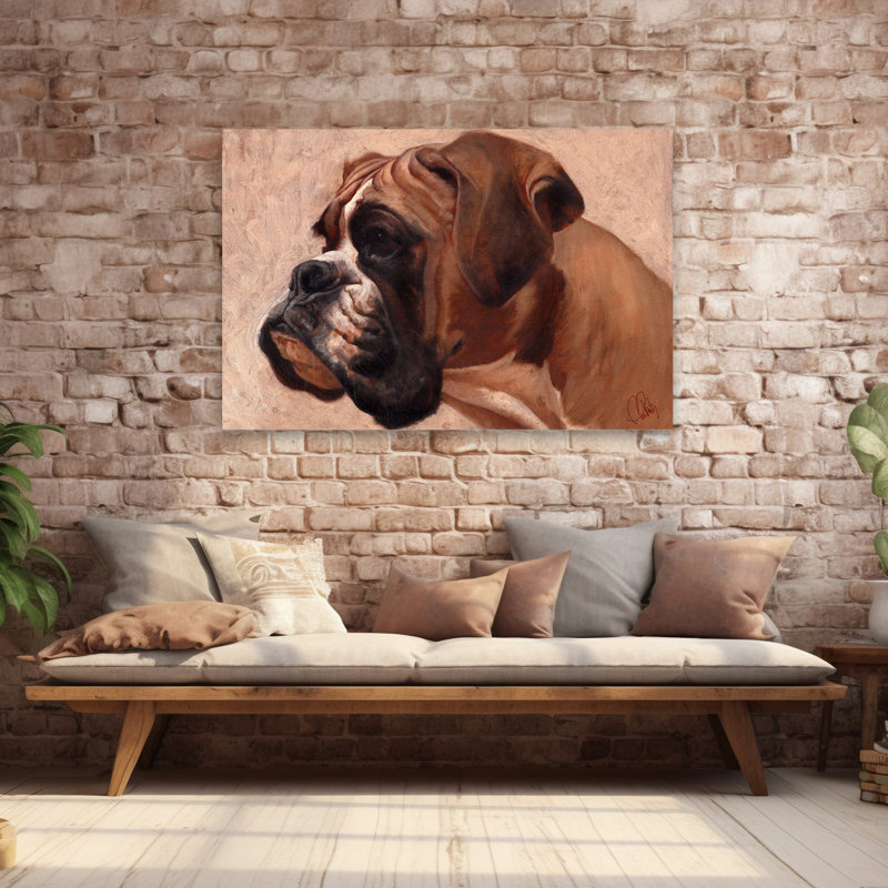 Boxer - animaux, art de chiens, H 40 po x l 60 po