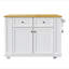Grand îlot de cuisine de 48 pouces avec 2 tabourets de bar, prise de courant, support de rangement interne pour porte, chariot de rangement de cuisine sur 5 roulettes avec abattant, 5 supports latéraux ouverts, 2 tiroirs, pour la cuisine, la salle à manger-1069749368