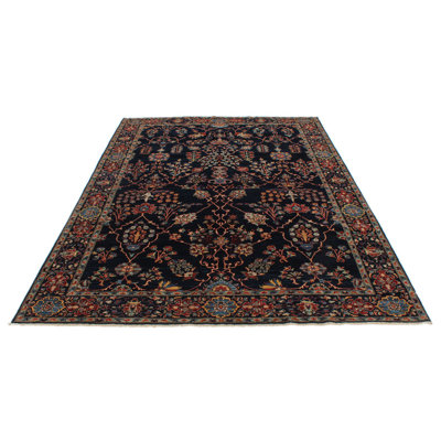 6x9 Navy and Multicolor Traditional Rug