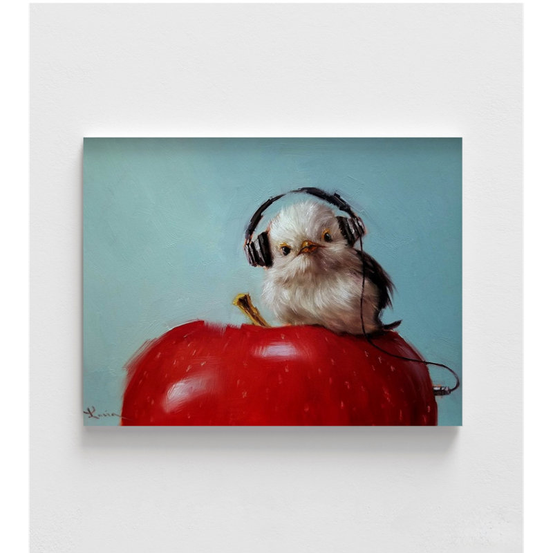 Apple Music By Lucia Heffernan, Music Studio Decor Idea, Music Shop Interiors Inspo, Small Bird Wall Art, Headset Poster Print