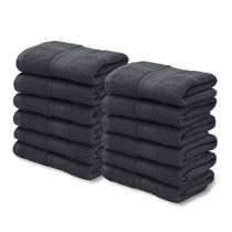 MoNiBloom 15pcs Bath Towel Set, 100% Cotton, Oversized Bath Sheet, 2 Bath Towels, 2 Hand Towels and 10 Washcloths for Bathroom, Machine Washable, Gray