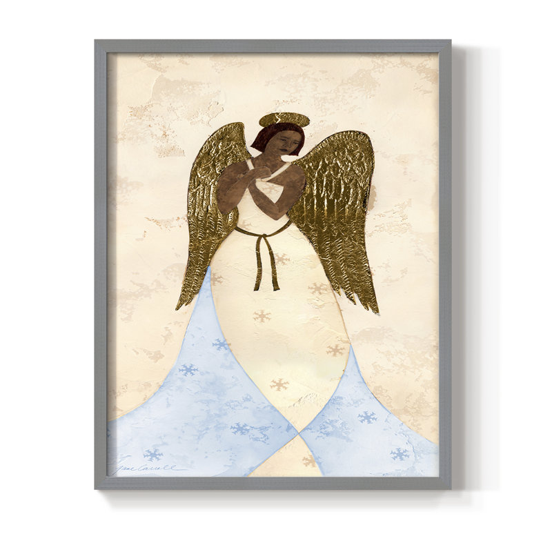 Seraphin III Framed Print - Solid Wood, 15" H x 12" W, Gray