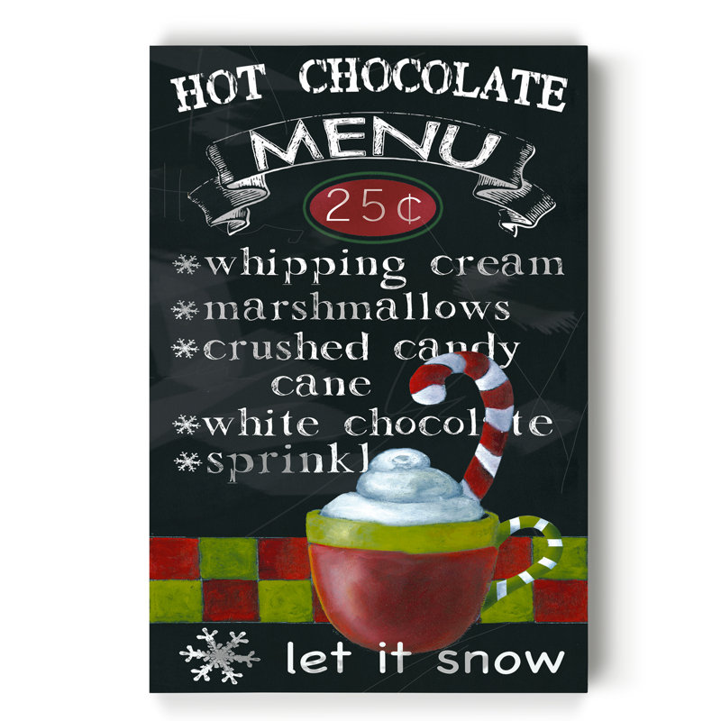 Tableau noir chocolat chaud - impression sur toile tendue, H 20 po x l 16 po x P 1 po