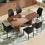 Grande table de salle à manger de style campagnard à double piédestal robuste-112473220-112473223