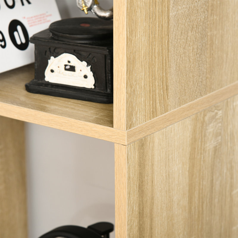 Ramani Geometric Bookcase, Oak, 178cm H x 70cm W x 24cm D