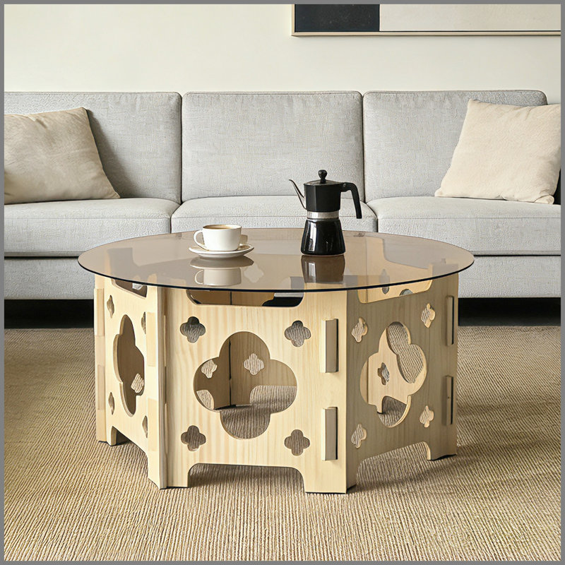 Table basse ronde, 15.7" H x 31.1" W x 31.1" D