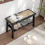 Banc de rangement en bois massif Charla-2068379918
